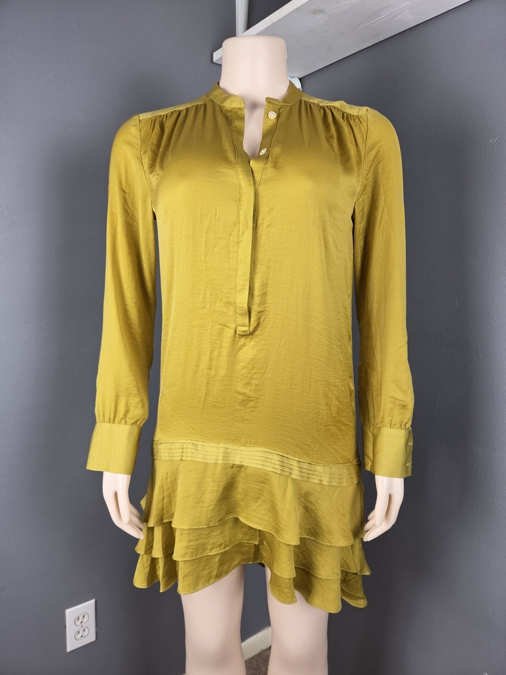 Banana Republic Yellow Blouse with Black Label